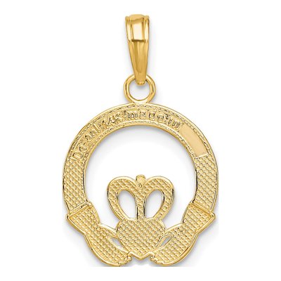 14K Yellow Gold Claddagh Pendant – view 5
