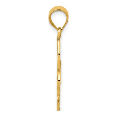 14K Yellow Gold Filigree Fleur de Lis Pendant – view 3
