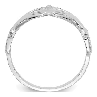 14K White Gold Claddagh Ring – view 3