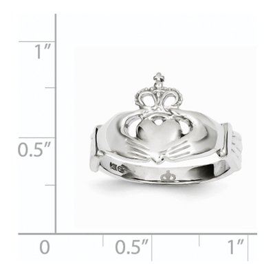 14K White Gold Claddagh Ring – view 4