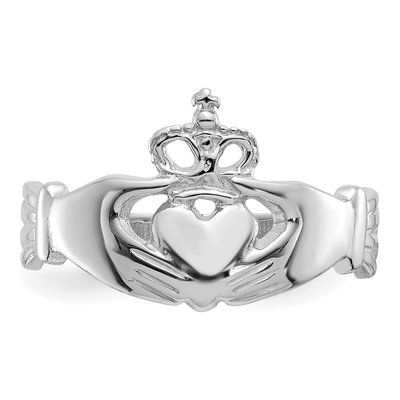 14K White Gold Claddagh Ring – view 6