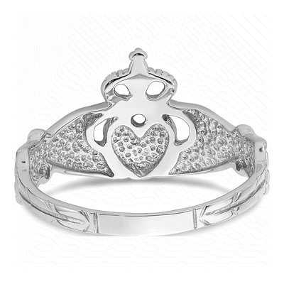 14K White Gold Claddagh Ring – view 7