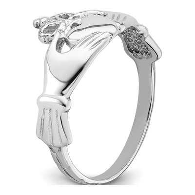14K White Gold Claddagh Ring – view 8