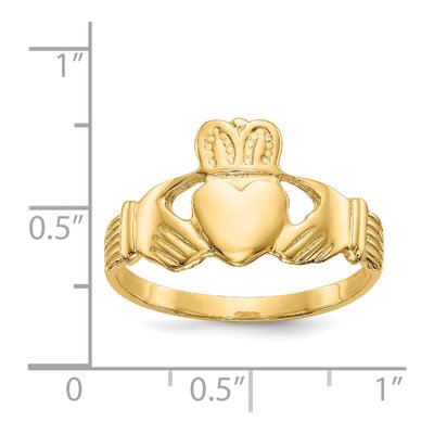 Men's 14K Yellow Gold Claddagh Ring – view 4