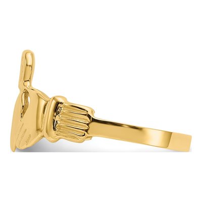 Men's 14K Yellow Gold Claddagh Ring – view 5