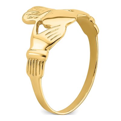 Men's 14K Yellow Gold Claddagh Ring – view 8