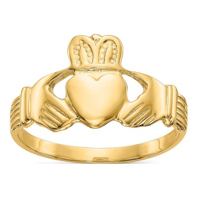 Men's 14K Yellow Gold Claddagh Ring