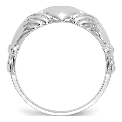 Men's 14K White Gold Claddagh Ring – view 3