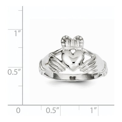 Men's 14K White Gold Claddagh Ring – view 4