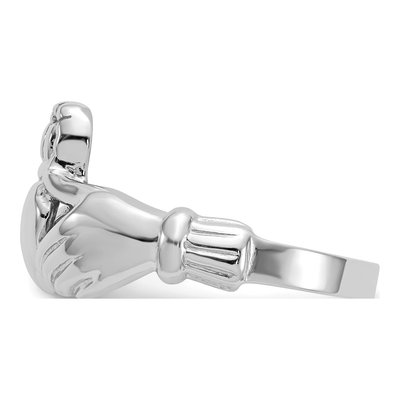 Men's 14K White Gold Claddagh Ring – view 5