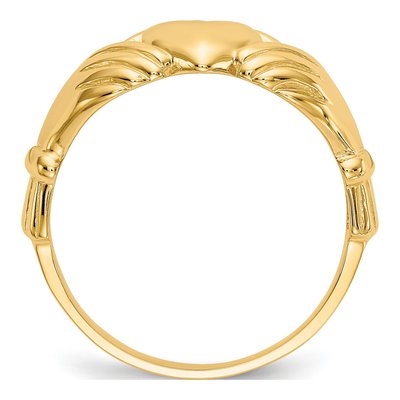 Men's 14K Yellow Gold Claddagh Ring – view 3