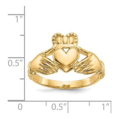 Men's 14K Yellow Gold Claddagh Ring – view 4
