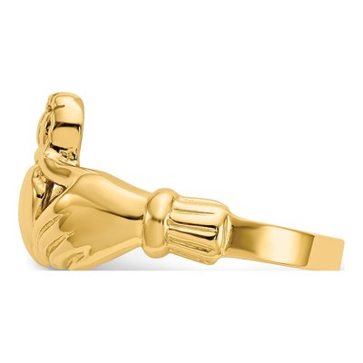Men's 14K Yellow Gold Claddagh Ring – view 5