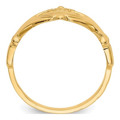 14K Yellow Gold Claddagh Ring – view 3