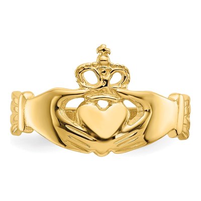 14K Yellow Gold Claddagh Ring – view 6