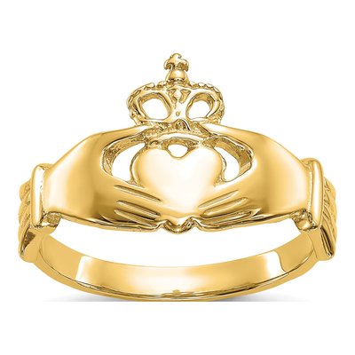 14K Yellow Gold Claddagh Ring