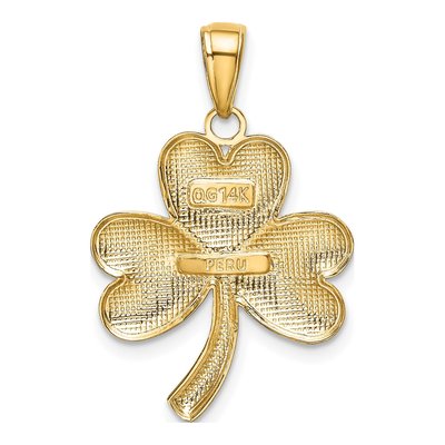 14K Yellow Gold Shamrock Pendant – view 4