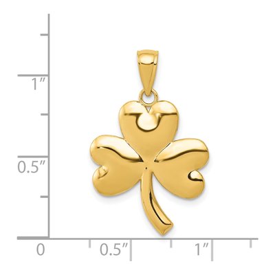 14K Yellow Gold Shamrock Pendant – view 5