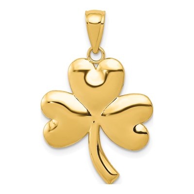 14K Yellow Gold Shamrock Pendant
