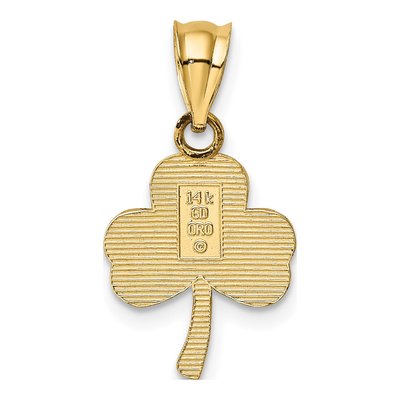 14K Yellow Gold 3-Leaf Clover Pendant – view 4