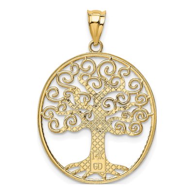 14K Yellow Gold Tree of Life Pendant – view 4