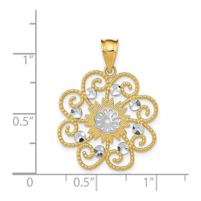 14K Yellow Gold Swirl Round Pendant – view 4