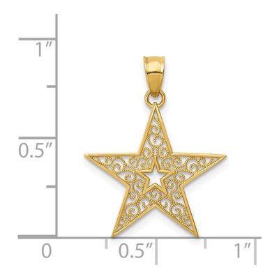 14K Yellow Gold Filigree Star Pendant – view 4