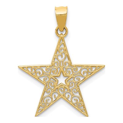 14K Yellow Gold Filigree Star Pendant – view 5