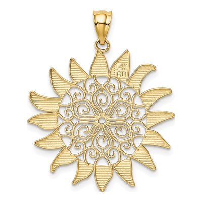 14K Yellow Gold Filigree Sun Pendant – view 4