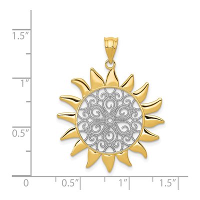 14K Yellow Gold Filigree Sun Pendant – view 4