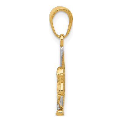 14K Yellow Gold Moon Angel Pendant – view 3