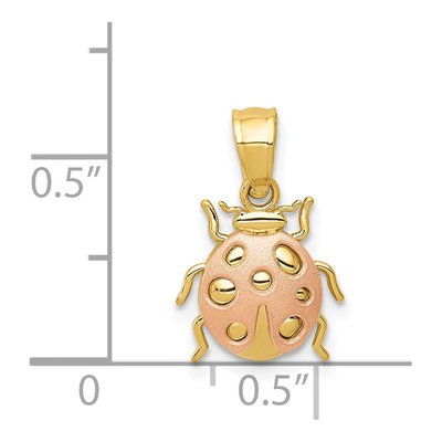 14K Two-Tone Gold Ladybug Pendant – view 4