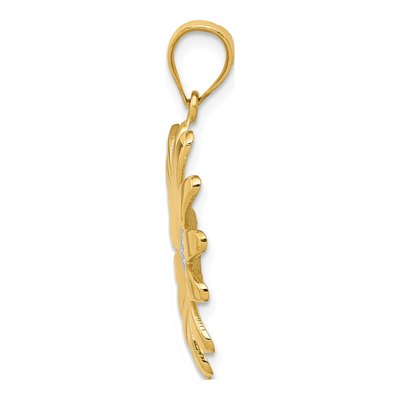 14K Yellow Gold & Rhodium Sunflower Pendant – view 3
