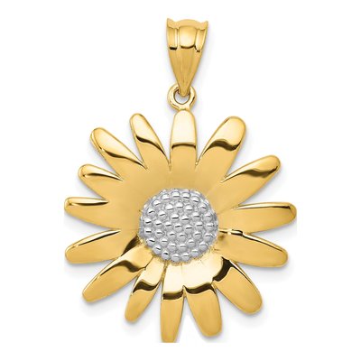 14K Yellow Gold Sunflower Pendant