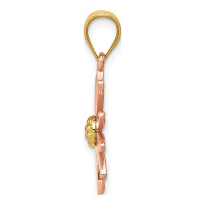 14K Two-Tone Gold Daisy Pendant – view 3