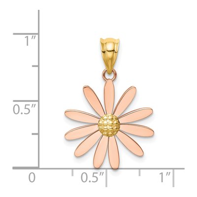 14K Two-Tone Gold Daisy Pendant – view 4