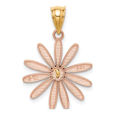 14K Two-Tone Gold Daisy Pendant – view 5