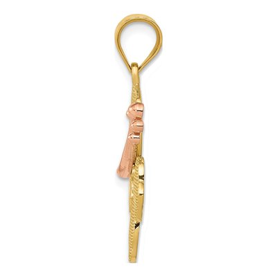 14K Two-Tone Gold Hibiscus Pendant – view 3
