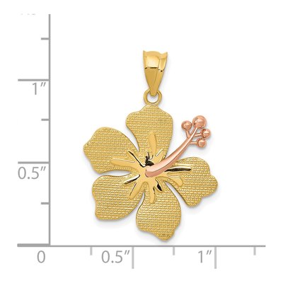 14K Two-Tone Gold Hibiscus Pendant – view 4