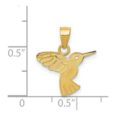 14K Yellow Gold Hummingbird Pendant – view 4