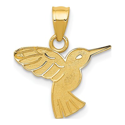 14K Yellow Gold Hummingbird Pendant