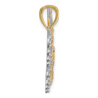 14K Yellow Gold Filigree Butterfly Pendant – view 3
