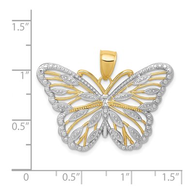 14K Yellow Gold Filigree Butterfly Pendant – view 5
