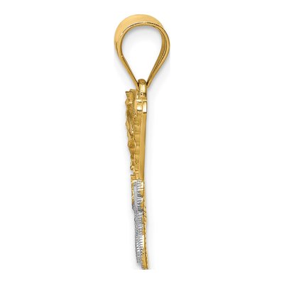 14K Yellow Gold Diamond-Cut Butterfly Pendant – view 3