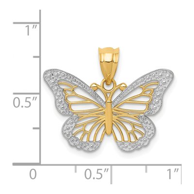 14K Yellow Gold Butterfly Pendant – view 4
