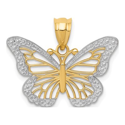 14K Yellow Gold Butterfly Pendant