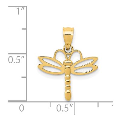 14K Yellow Gold Dragonfly Pendant – view 4
