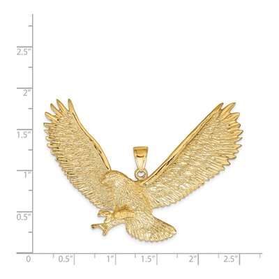 14K Yellow Gold Large Textured Eagle Pendant – view 4