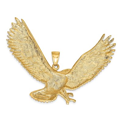 14K Yellow Gold Large Textured Eagle Pendant – view 5