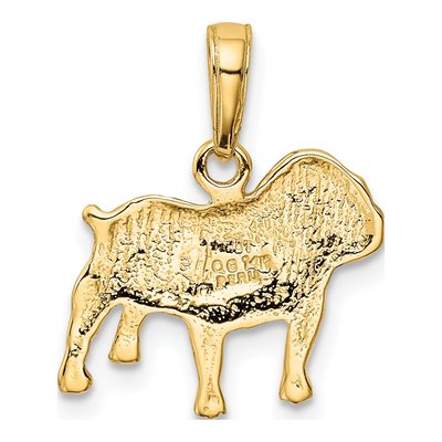 14K Yellow Gold Bulldog Pendant – view 4